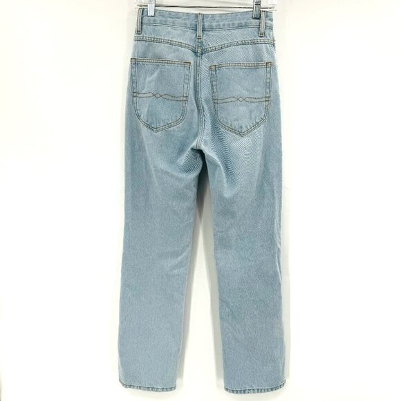 Helena Bordon Fashion Blogger Light Wash High Rise Split Hem 25" Denim Jeans - Picture 4 of 5